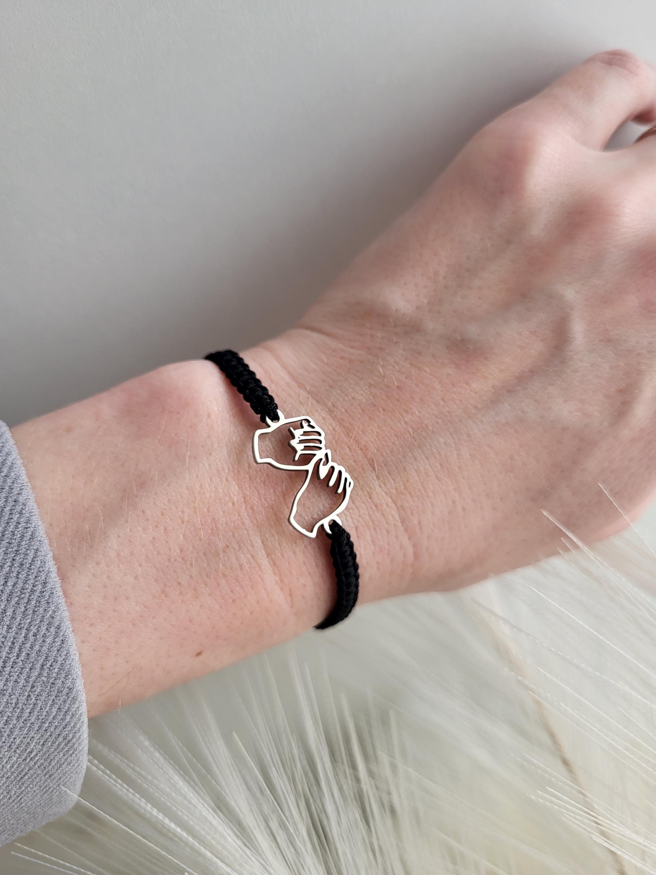 Hands Bracelet, Friendship Bracelet, Hands Cuff, Hand Gestures Bracelet, Handshake, Gift Wish Bracelet, Birthday Gift, Best Friends Bracelet