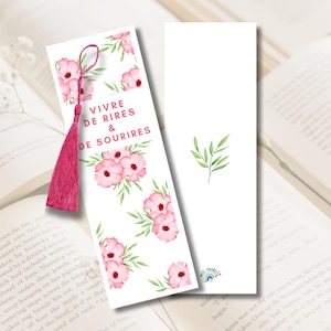 Marque-Page à l'aquarelle et pompon de soie - ÉLODIE