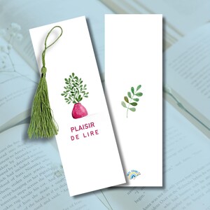 Marque-Page à l'aquarelle et pompon de soie - MARION