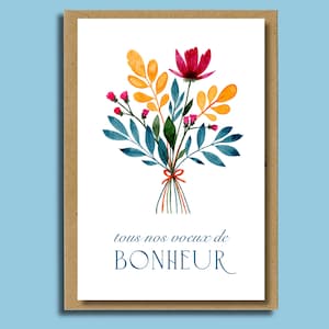Carte à l'aquarelle personnalisée - CARINE (A6,A5,A4 ...)