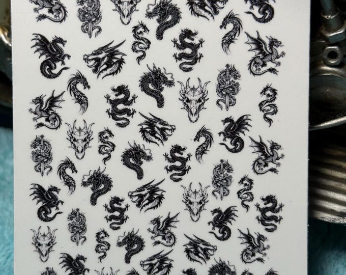 Dragon nail art waterslide stickers for nails, dragon nail stickers