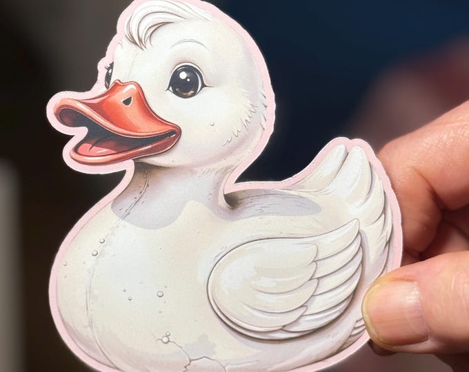 Cute duck vinyl sticker, matte finish, waterproof sticker approx. 4 inches / 10 cm, available in 2 designs