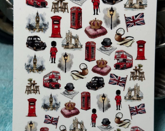 London Holiday Water Nail Stickers, Water Slide Decals, Nail Art Stickers Big Ben Holiday