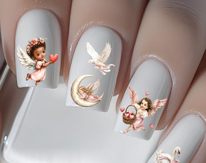 Love Nail Stickers, Love Letter, Angel - Waterslide Decal Stickers - Nail Art Decals