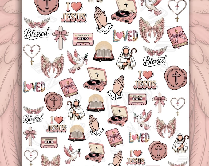 Christian Water-Slide Nail Art Stickers – Faith, Dove