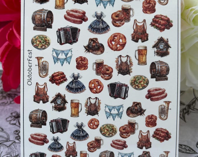 Oktoberfest Water Nail Decals, Water-Slide Nail Stickers, Beer Festival Nail Art, Beer Lover, Beer Fest, Beer Garden