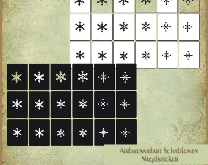 Airbrush Nail Art – 2-in-1 – Airbrush Stencil for Fingernails – Snowflake Nail Stickers for Nail Design