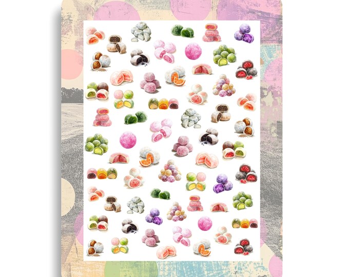 Mochi Nail Stickers - Waterslide Nail Stickers - Japanese Rice Cakes - Sticky Rice Cakes
