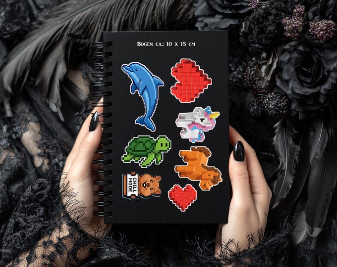Pixel Art Stickers, Retro Game Stickers, Cute Pixel Animals - Matte / Glossy / Laminated