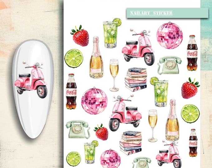 Nail Stickers / Aesthetic Nail Stickers / Element Stickers / Water Nail Decals / Party Nail Art / Luxury