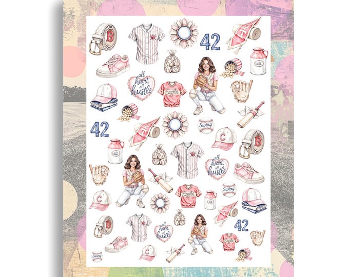 Baseball Nail Water Decals - Girls Game Day - Sporty Nails - Waterslide Nail Art