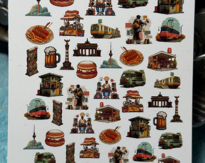 Berlin Water Slide Nail Stickers, Water Slide Stickers for Nails, Nail Art Stickers Berlin Skyline, Germany, Vacation