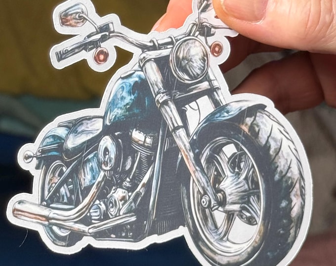 Chopper Vinyl Sticker, Matte Finish, Waterproof, Approx. 4 inches / 10 cm