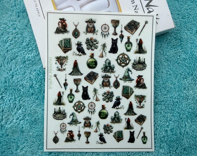 Irish Witch Water-Slide Nail Art Decals – Celtic Ireland Witchcraft Nail Art