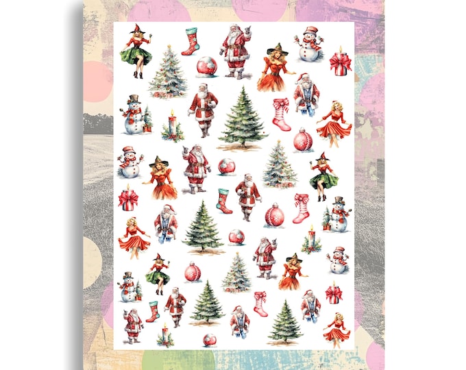 Nail Stickers / Christmas Nail Stickers / Christmas Stickers / Water Nail Decals / Nail Art Christmas, Winter, Nail Design