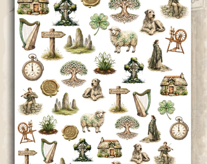 Celtic Water Nail Stickers, Water Slide Stickers for Nails, Nail Art Stickers Ireland, Celtic, Irish, Shamrock, Gaelic