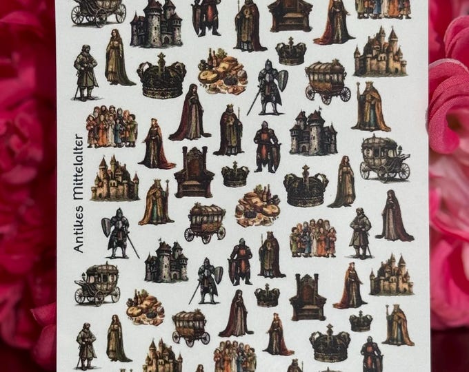 Water-Slide Nail Decals – Medieval/Knight/Bishop/Castle Theme