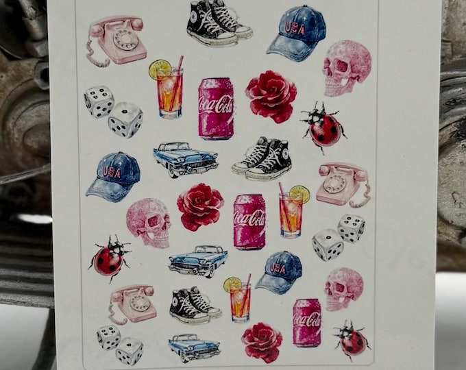 Nail Stickers / Aesthetic Nail Stickers / Element Stickers / Water Nail Decals / Party Nail Art / Luxury