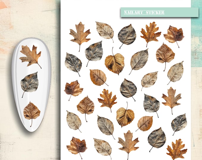 Nail stickers, nail tattoos, nail art, autumn, leaves, foliage, nail art stickers, nature