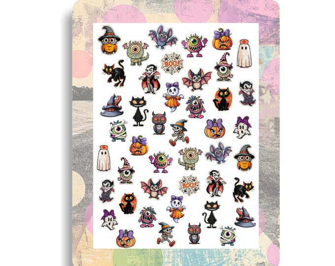 Halloween Nail Stickers - Waterslide Nail Stickers - Trick or Treat - Spooky Greetings - Sweet Halloween