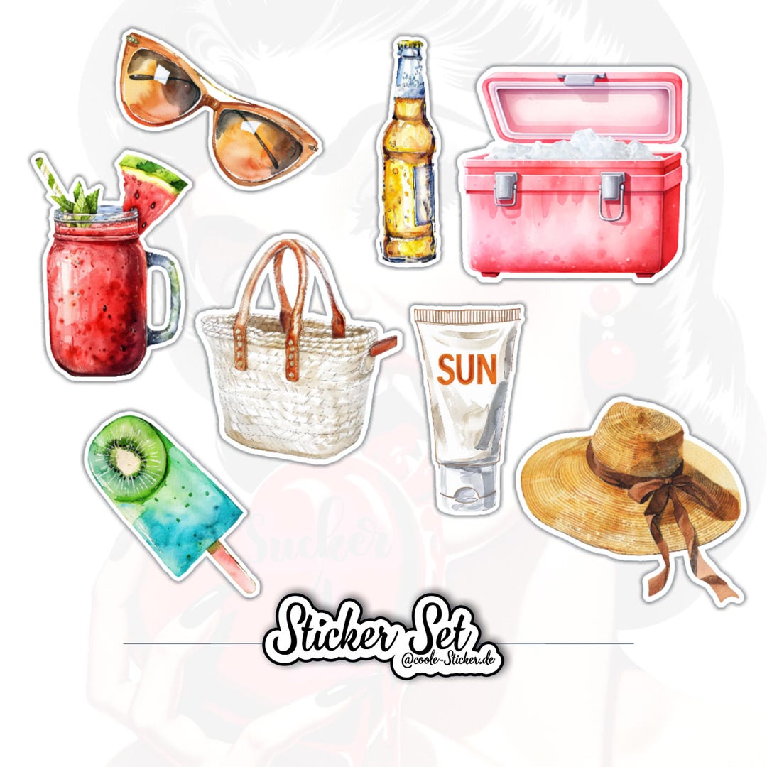 Hid Sticker Beach Summer Sticker Pack - Laptop Stickers - Vinyl Stickers ...