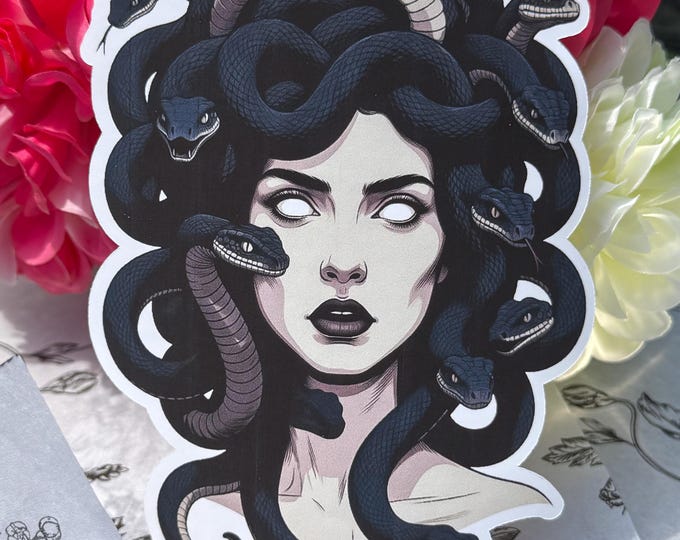 Medusa Head Sticker – Greek Myth Snake-Haired Monster Vinyl Deca