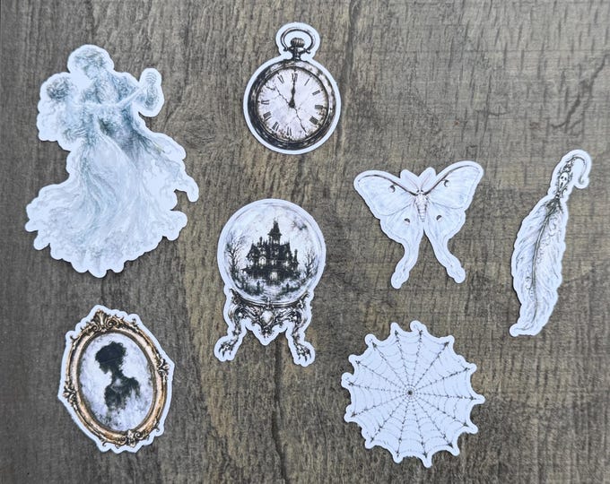 Victorian haunted house stickers, spooky ghost stickers, self-adhesive Gothic style