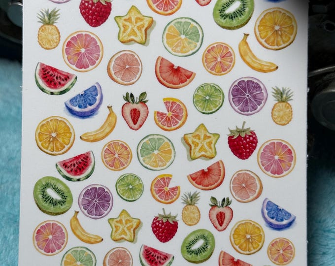 Sweet Fruit Water Nail Stickers, Water Slide Stickers for Nails, Nail Stickers Fruit Slices, Halved Fruits