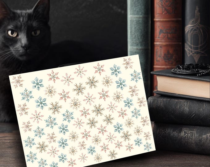 Snowflake water-slide decals, nail art for fingernails, water-transfer nail stickers