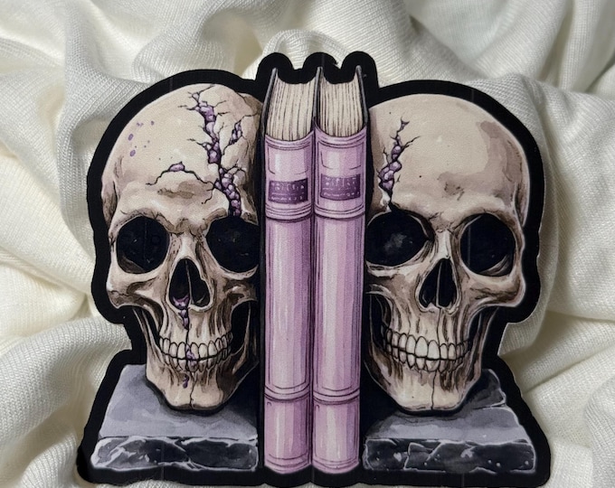 Skull Stickers - Skull Bookends - Halloween - Gothic Stickers