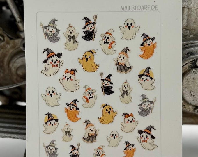 Retro Halloween, Ghost Nail Stickers, Spooky Nails, Halloween Nail Art, Waterslide Decals, Nail Stickers, Retro Horror Nails