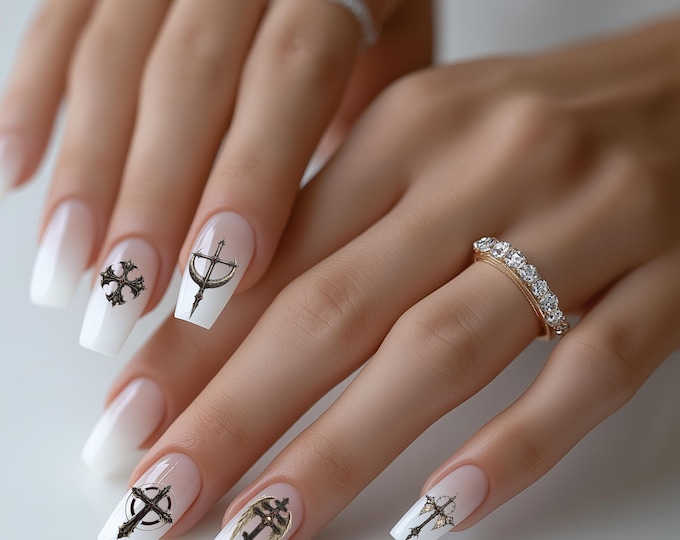 Water-Slide Nail Decals / Cross / Nail Art