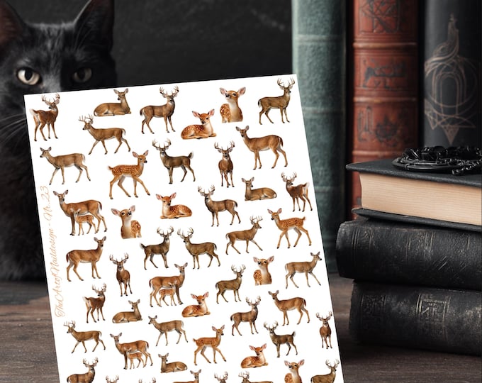 White-tailed Deer Water-Slide Decal Sticker | Nails | Nail Art | Deer Family, Wildlife, Doe, Buck, Fawn
