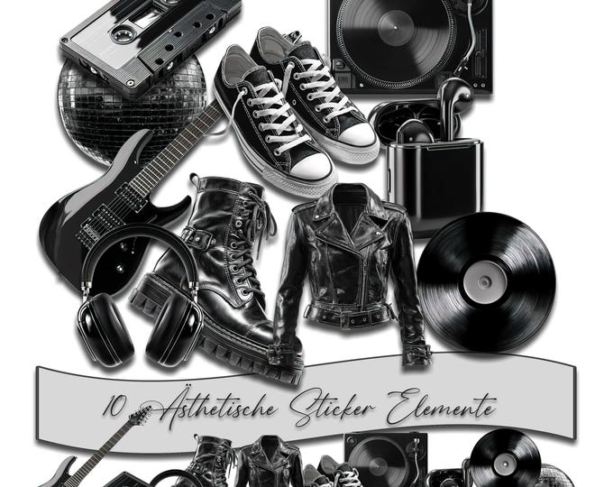 Sticker Set | Vinyl Stickers | Waterproof Stickers | Laptop Stickers | Black Aesthetic