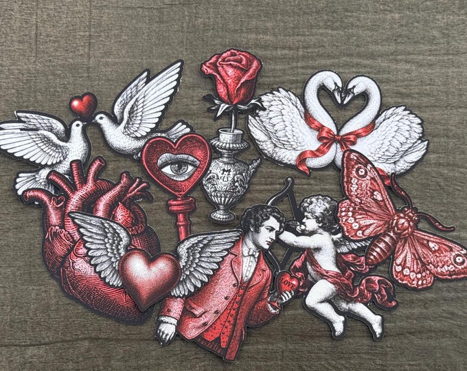 Victorian Love Message Vinyl Sticker - Vintage Valentine's Day Sticker