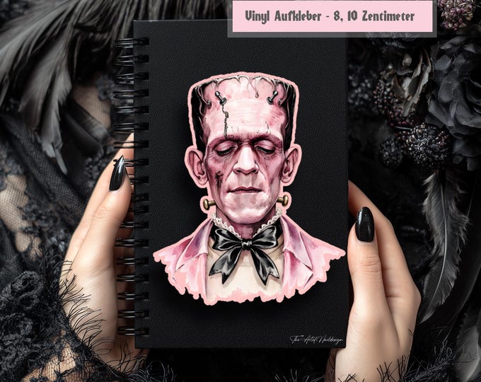 Frankenstein's Monster Sticker – Elegant Frankenstein Sticker – Dark Aesthetic – Various Sizes