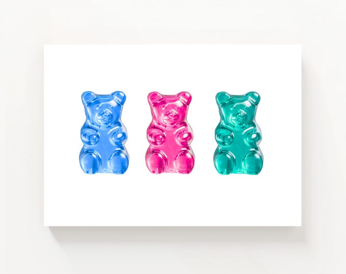Gummibär Trio Poster, Color Poster, Wall Art, Art Print, Wall Poster