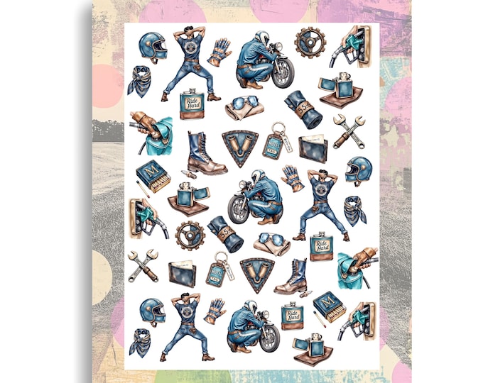 Nail Water Decal Workshop - Accessories - Matches - Waterslide Nail Art - Motorcycle Rider Lighter