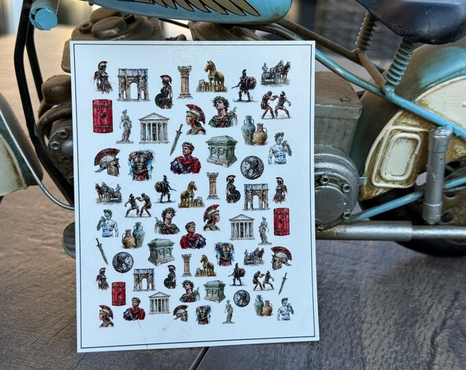 Water-Slide Nail Decals / Ancient Rome / Roman Nail Art / Gladiators Fighting / Emperor