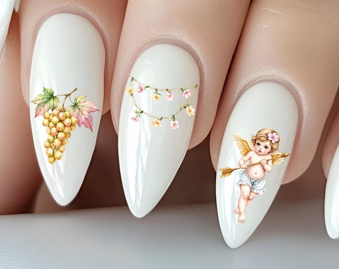 Vintage Boudoir Water Nail Stickers — Water Decals for Nails — Elegance, Self-Confidence, and Timeless Aesthetics