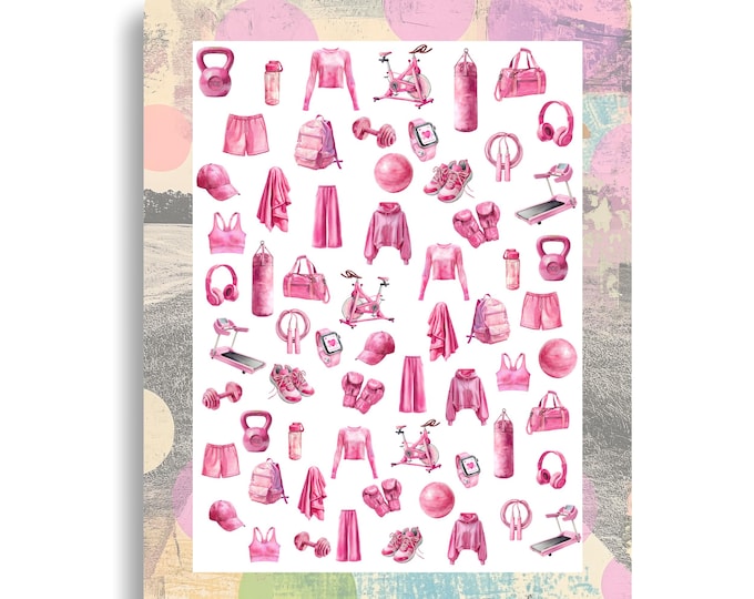Activewear Wellness GYM - Waterslide Nail Stickers - Fitness, Workout Aesthetics Nail Art, Sports Equipment