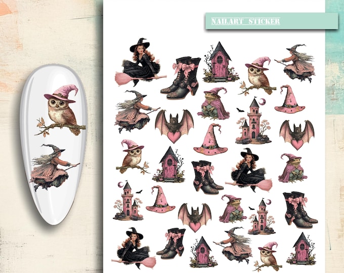 Nail Stickers / Halloween / Retro Halloween / Water Nail Decals / Spooky / Nail Art