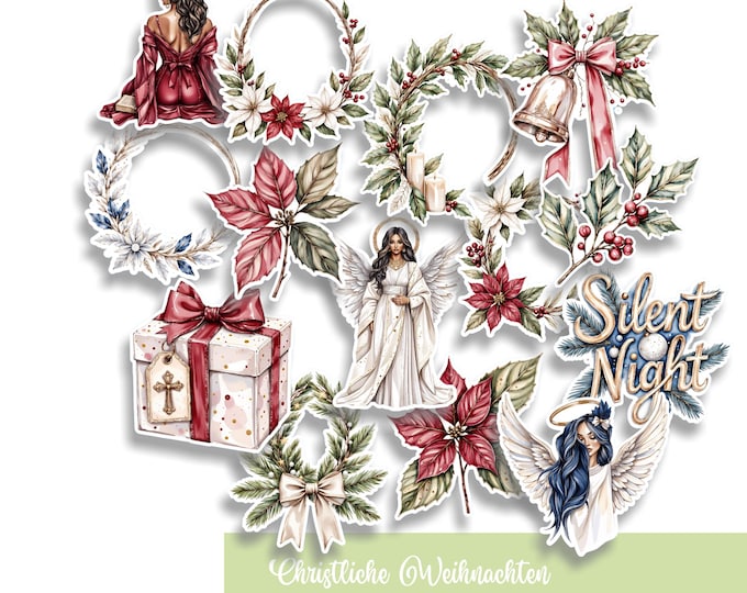 Christian Christmas Stickers - Christmas Celebration, Faith, and Devotion