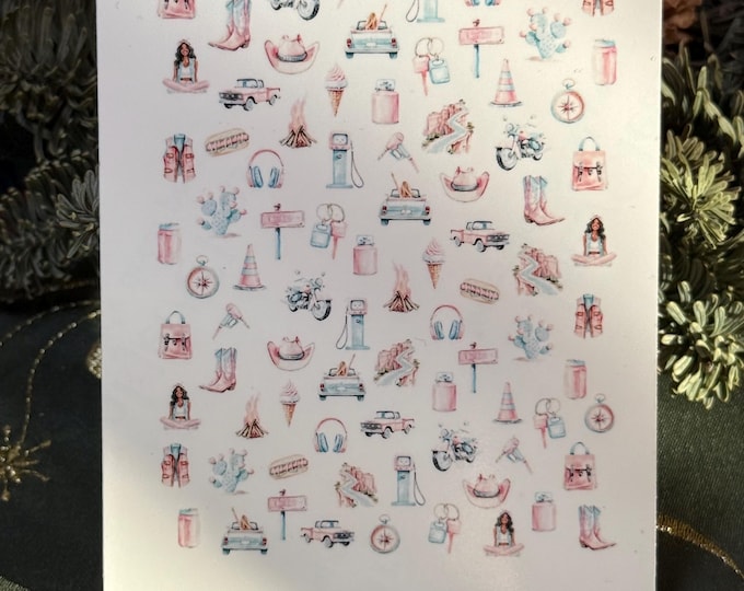Road Trip Water Slide Nail Stickers, Nail Art Grand Canyon, Route 66