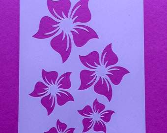 DIN A4 stencil flowers collection - reusable plastic stencil perfect for countless objects