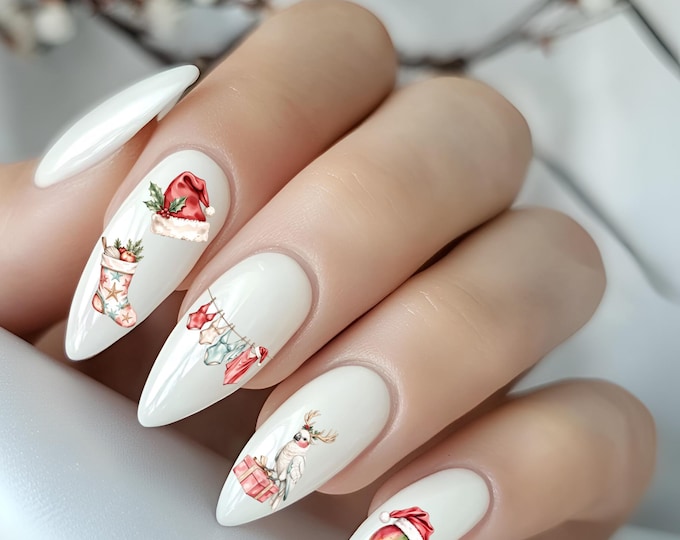 Australian Christmas Nail Stickers - Waterslide Nail Art - Tropical Holidays Waterslide Stickers