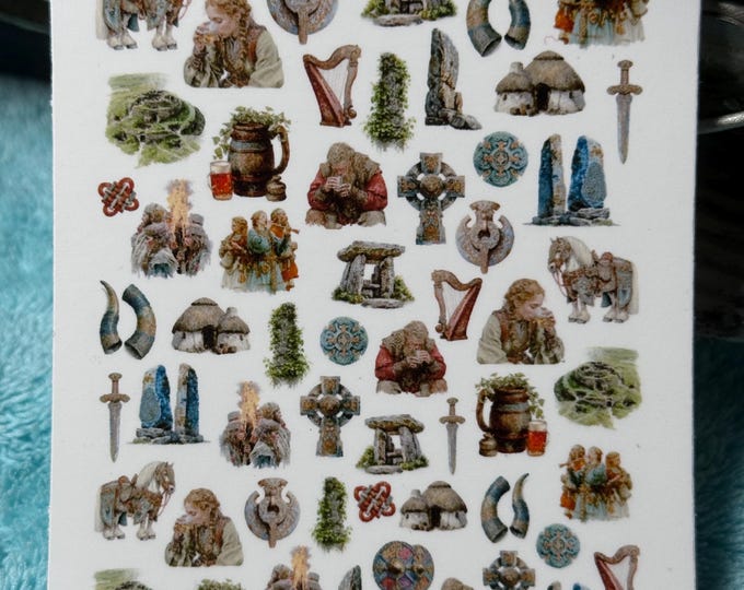 Celtic water nail stickers, water slide stickers for nails, nail stickers Celts & Druids, ritual sites, Iron Age Europe