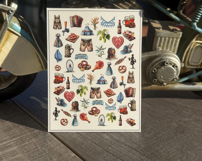 2D Oktoberfest Water Nail Stickers, Water-Slide Decals, Nail Art Stickers for Beer Lovers, Beer Festival, Beer Garden
