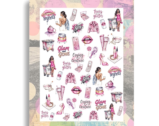 Dumpster Party Nail Stickers - Waterslide Nail Decals - Nail Art Glam Accessories, Mobile