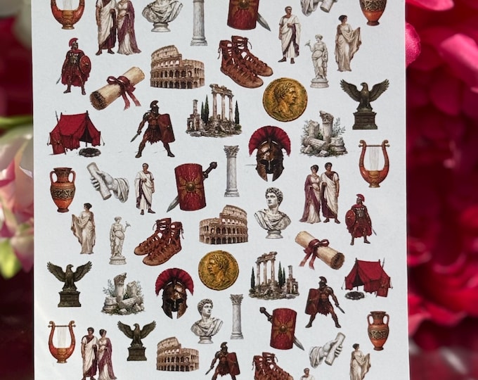 Nail Decals / Water-Slide Nail Decals – Ancient Rome, Roman Soldier, Colosseum, Gladiators Nail Art